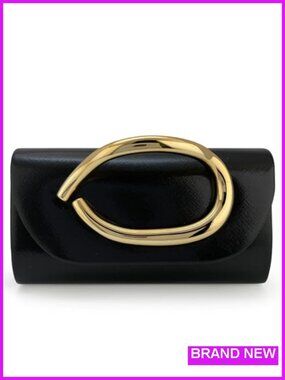 Vegan Leather Clutch with Detachable Chain Evening Bag Wedding Purse